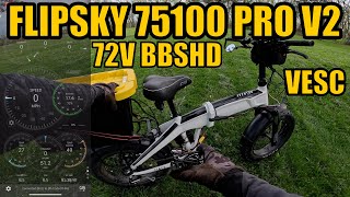 20x4quot BBSHD on Flipsky 75100 Pro V2 VESC [upl. by Alyaj]