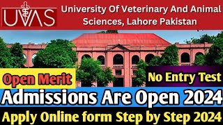 UVAS Admission 2024 Online Application Process Online application processhow to apply online UVAS [upl. by Eerb]