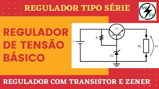 Regulador de tensão básico  Transistor e Zener [upl. by Marrissa]