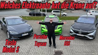 Wer ist der Elektro King Porsche Taycan Tesla Model S und Mercedes EQS [upl. by Audras]