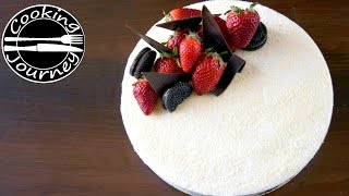 No Bake White Chocolate Mousse Cake CAKE TUTORIALS  WITHOUT OVEN  DECORATING IDEAS [upl. by Zined]