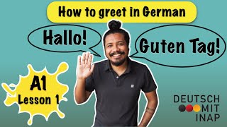 A1 German lesson 1  How to greet in German  Begrüßungen [upl. by Halimeda]