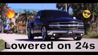 Stepside Silverado Lowered on 24s PREVIEW [upl. by Bartko445]