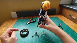 How to wrap a wire birds leg for an Artdoll To achieve a semi realistic look [upl. by Arnuad]