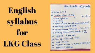 English syllabus for LKG class CBSEenglishsyllabusLKGclasssyllabuskanpurpreschool [upl. by Enyahs]