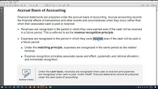 CMA Accrual Basis of Accounting [upl. by Aldric331]