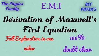 Derivation of Maxwells First Equation  Electromagnetic Induction  Video 2  Maxwells Equation [upl. by Nestor4]