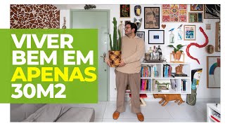 30M2 COM IDEIAS SIMPLES E GENIAIS  MINI APARTAMENTO PEQUENO  KITNET CHEIA DE ARTE E BOAS SOLUÇÕES [upl. by Nitsyrc]