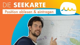 Arbeiten mit der Seekarte Position eintragenablesen Entfernung messen [upl. by Nonnahc]