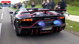 Supercars leaving Car Show  800HP Gintani SVJ Regera F12 NLargo XBOW GTXR GT2 RS [upl. by Fabi]