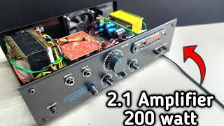 21 Amplifier 200 watt  150 watt subwoofer 25  25 watt satellite speaker  subwoofer [upl. by Aynna435]