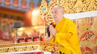 His Eminence 12th Goshri Gyaltsab Rinpoche give the transmission to Kagyu Gunchos Monks [upl. by Vial]