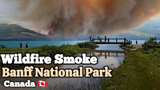 Alberta Wildfire  Wildfire smoke in Banff National Park on July 2024 Alberta Canada wildfire [upl. by Dric630]