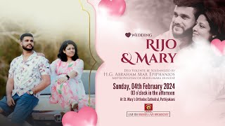 Rijo weds Mary  WEDDING CEREMONY  HG Abraham Mar Epiphanios Metropolitan  St Marys Church [upl. by Supat]