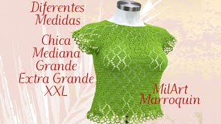 BLUSA CROCHET EXTRA GRANDE Media Manga 1 de 2 cc [upl. by Yenrab949]