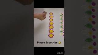 Satisfying Border Rangoli Design Part2 shorts ytshorts borderrangoli [upl. by Haelahk463]