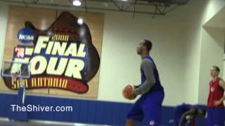 Jamari Traylor Throws Down a Nasty Dunk at KU Hoops Practice [upl. by Yatzeck]