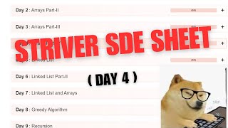 Day 4 Striver SDE Sheet topic  Array [upl. by Kearney931]