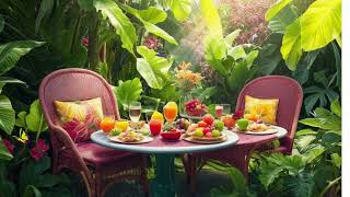 TropicalCaribbean Garden Brunch Ambiance Savoring Fresh Fruits in Paradise [upl. by Eadnus676]