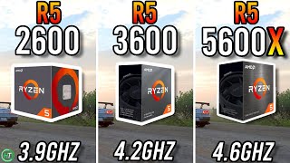 Ryzen 5 2600 vs Ryzen 5 3600 vs Ryzen 5 5600X [upl. by Sirak]