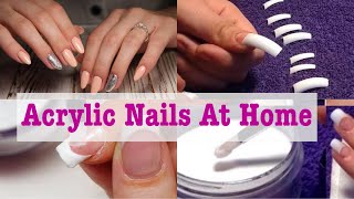 DIY  Acrylic Nails at Home in Budget  Get Salon Like Nails At home in Budget [upl. by Gael]