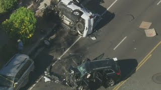 Three injured in Reseda crash [upl. by Sidonius]