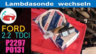 Lambdasonde wechseln beim 22 TDCI eines Ford Mondeo um P2297 und P0131 zu beheben [upl. by Arelus73]