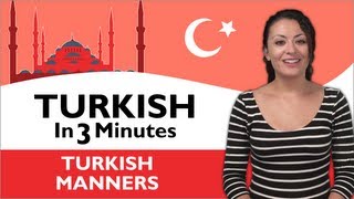 Learn Turkish  Turkish in Three Minutes  Thank You amp Youre Welcome in Turkish [upl. by Aizat]