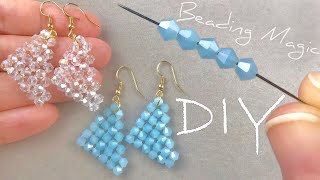 Beaded Bicone Earrings Tutorial How to Make Bicone Earrings [upl. by Noreg515]