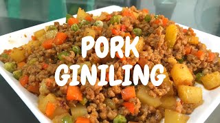 Pork Giniling  Tasty Ground Pork Menudo  Ginaling [upl. by Amitak231]