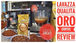 Review Lavazza Qualita Oro Whole Bean Coffee Amazing Espresso Taste [upl. by Otecina]