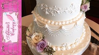 Spring Wedding Cake  Lambeth Over piping tutorial [upl. by Chance538]