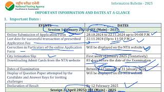 JEE MAIN 2025 REGISTRATION START FROM 28102024 COMPLETE DETAILS [upl. by Wain455]