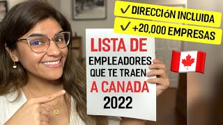 ✅LISTA de EMPRESAS que contratan extranjeros en CANADÁ📣APLICA ASÍ y consigue trabajo en Canadá 2022 [upl. by Harriette]