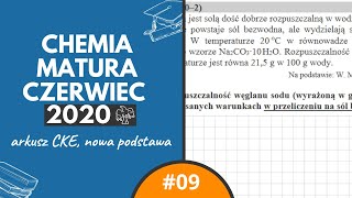 HYDRAT  OBLICZANIE ROZPUSZCZALNOŚCI  Matura Chemia CKE 2020 Czerwiec  Zadanie 9 [upl. by Analart]