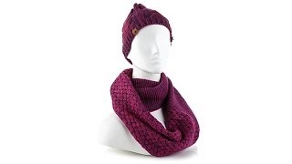 BEARPAW Marled Yarn Knit Scarf and Hat Set [upl. by Htenaj630]