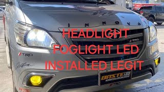 BASTE LED KAWIT installed headlight and foglight to my INNOVA 2014 E LEGIT LED lights SUPER LINAW [upl. by Ahsurej]