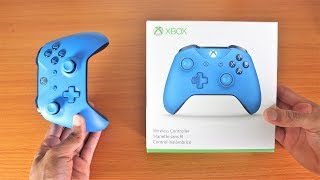 Xbox One X Blue Wireless Controller Unboxing [upl. by Anilejna]