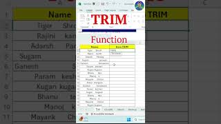 Trim function in excel 😳 excel excelskills [upl. by Nnylesor240]