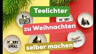 Weihnachtsdeko selber machen  Teelichter mit Botschaft [upl. by Ijneb]