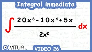 Integral inmediata ejemplo 26  Cálculo integral  Vitual [upl. by Kulsrud]