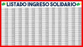 Listado actualizado Ingreso Solidario  Modalidad giro  Consulta tu cc o nombre [upl. by Justine79]