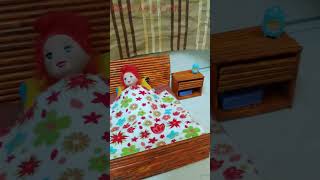 Miniature bed and bedside table papercraft miniature dollhousefurniture miniaturefurniture diy [upl. by Eilagam148]