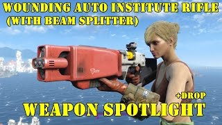 Fallout 4 Weapon Spotlights Wounding Auto Institute Rifle With Beam Splitter [upl. by Atiraj]