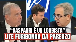 “SEI UN LOBBISTA”  SCONTRO FURIBONDO TRA GASPARRI E LICHERI IN DIRETTA DA PARENZO SU LA7 [upl. by Jennee]