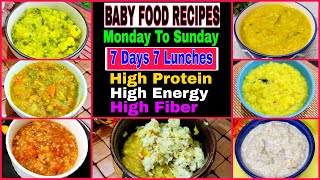 7 Days 7 Weight Gaining Lunch Recipes For Baby 15 Years  Baby Food Recipes  Healthy Food Bites [upl. by Ennael]