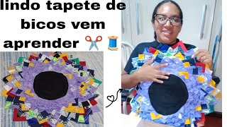 Tapete de retalhos de bicos colorido ✂️🧵 Vem aprender [upl. by Sharpe]