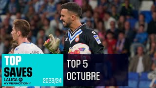 TOP PARADAS Octubre LALIGA Hypermotion 20232024 [upl. by Acebber]