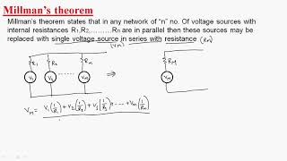 Millmans theorem  Circuits amp Systems  Lec29 [upl. by Nabroc]