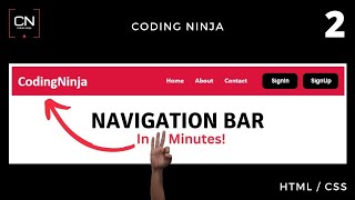 How to Create A Navigation Bar using HTML and CSS  Coding Ninja [upl. by Regina]